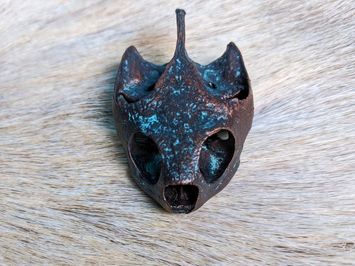 Bronze turtle skull
